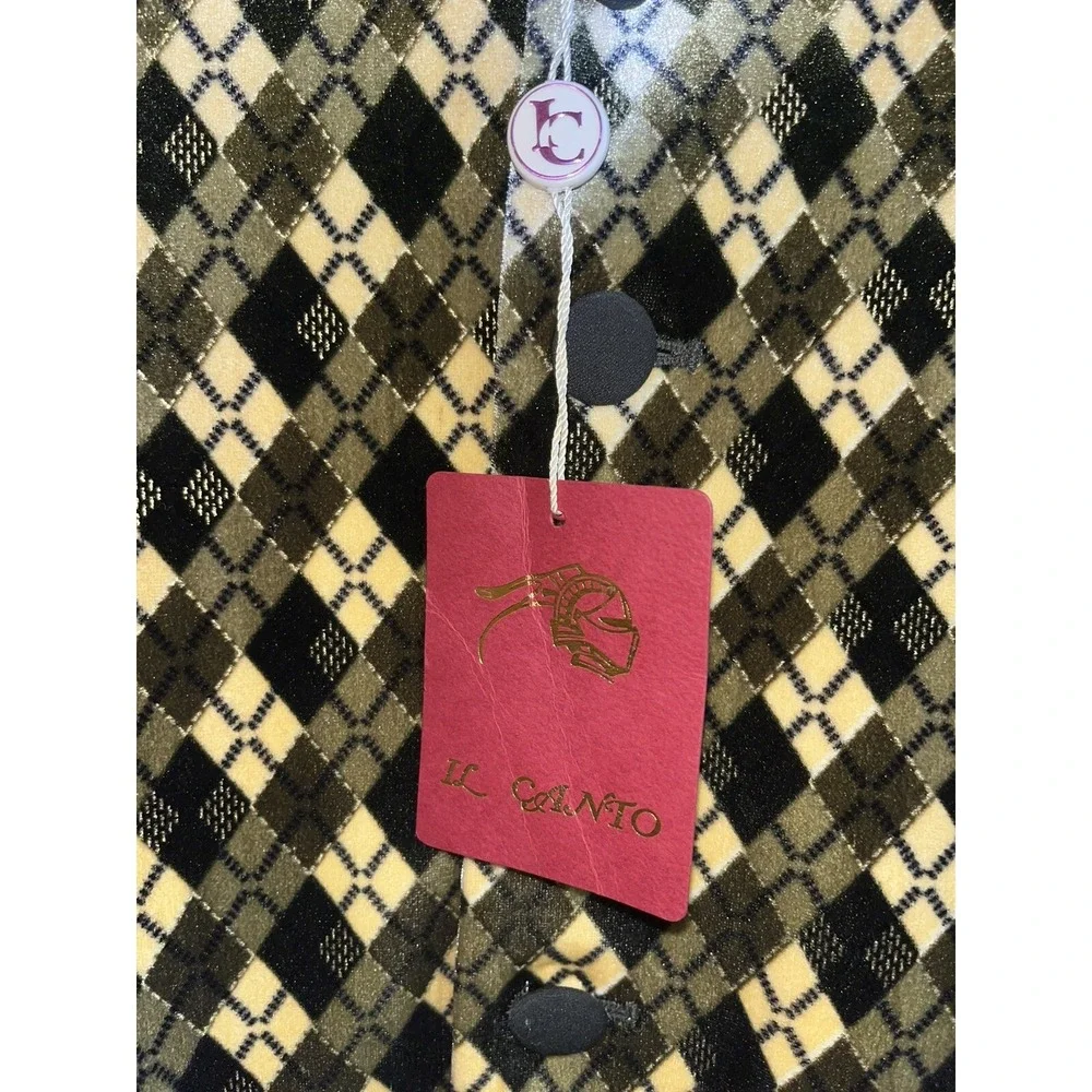 Ll Canto Designer Mens Vest, Geometric , 42 , Italian, 90s,grandpa core‎